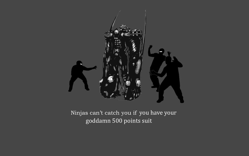 Ninjas vs. armored suit