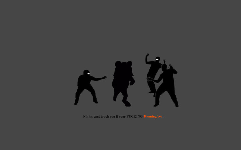 Ninjas vs running bear