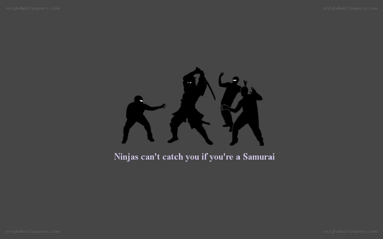 Ninjas vs Samurai silhouettes