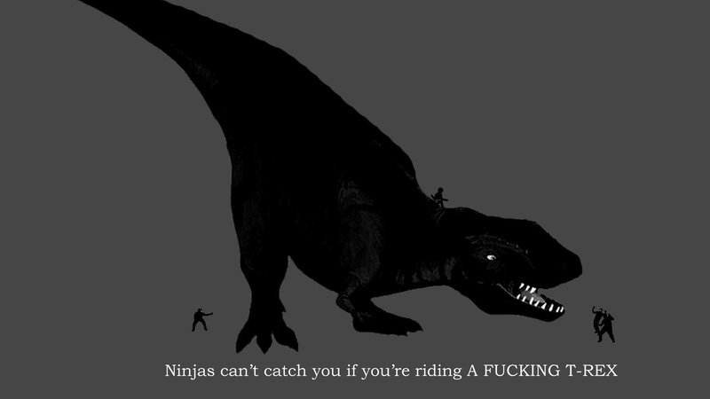 Ninjas vs T-Rex