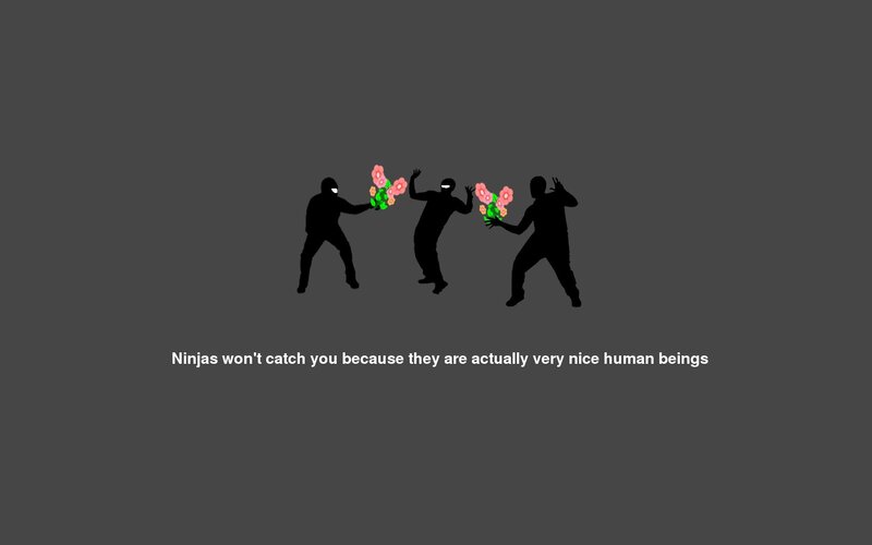 Ninjas with flowers