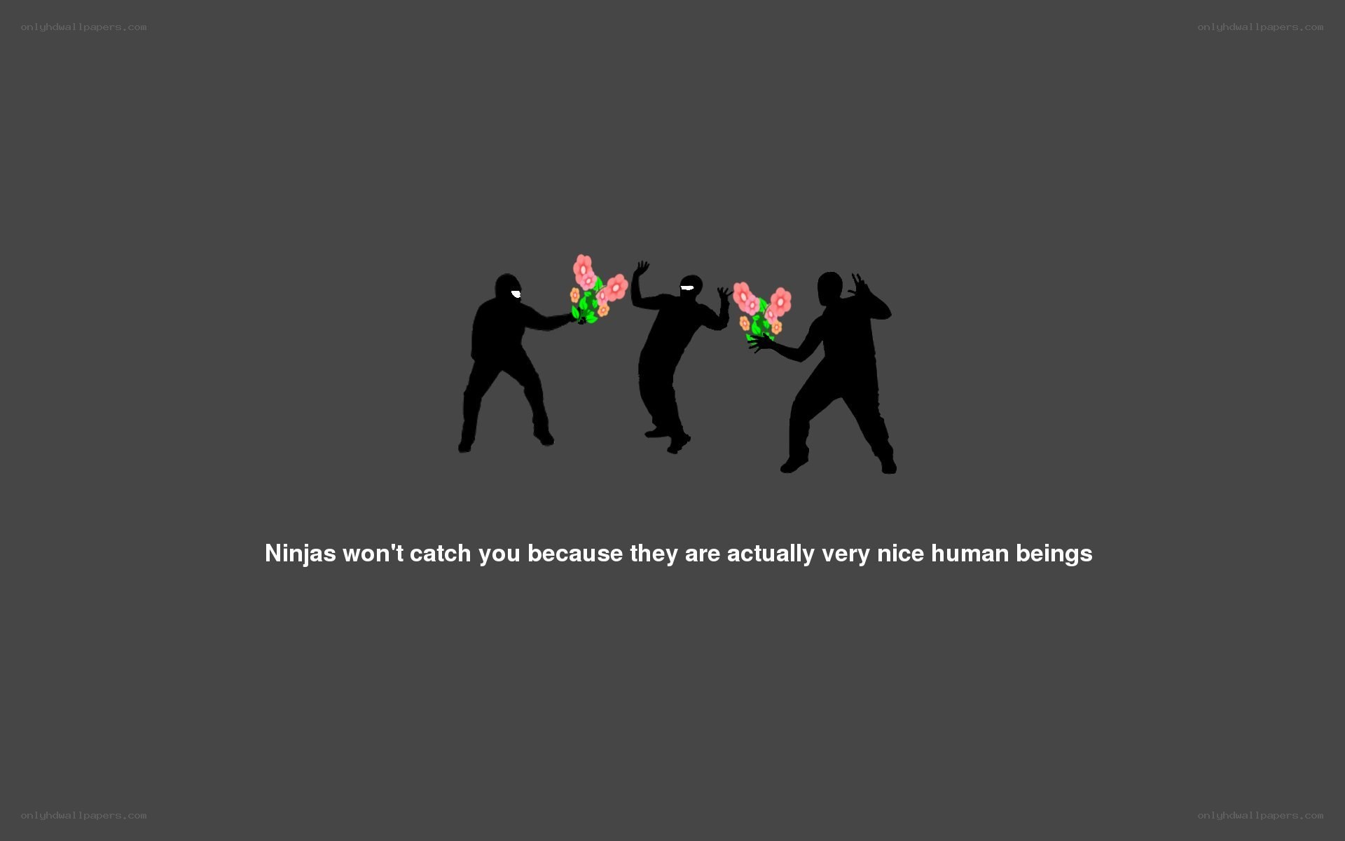 Ninjas with flowers