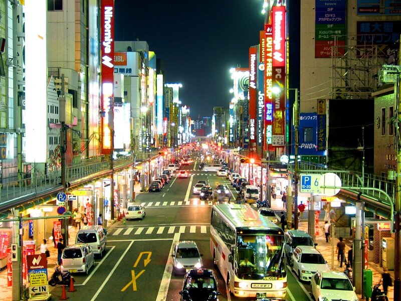 Ninomiyacho street at night