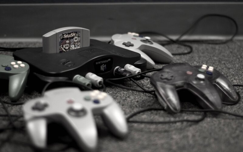 Nintendo 64 Console and Controllers