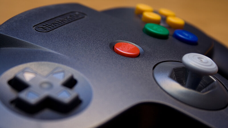 Nintendo 64 controller close-up