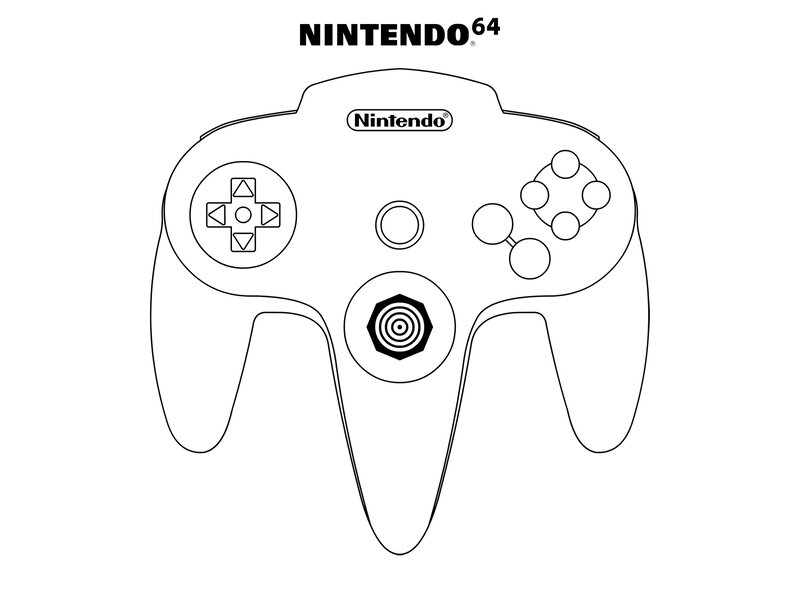 Nintendo 64 controller outline