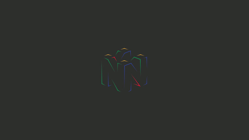 Nintendo 64 Logo — Black, Minimalist