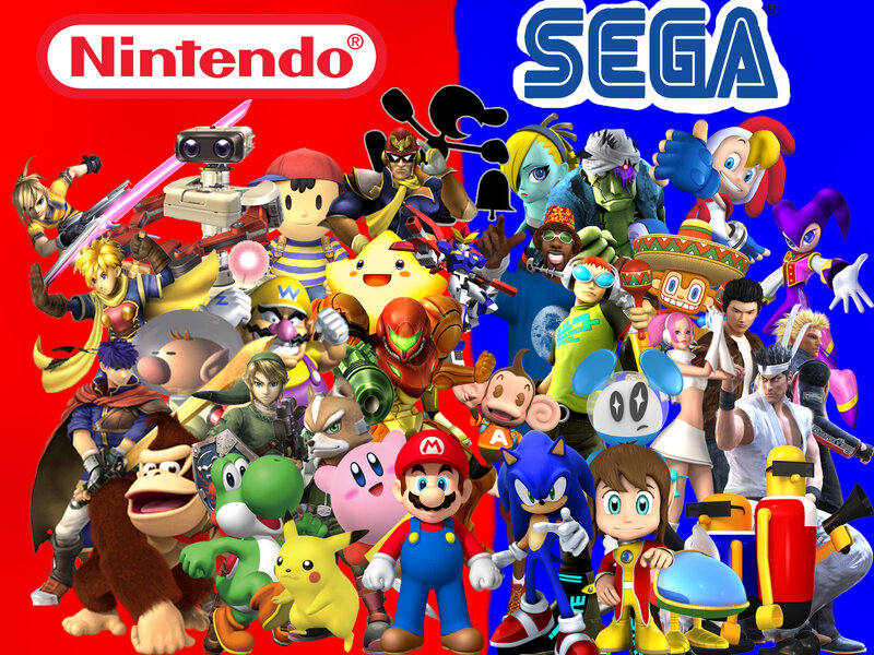 Nintendo and Sega characters collage