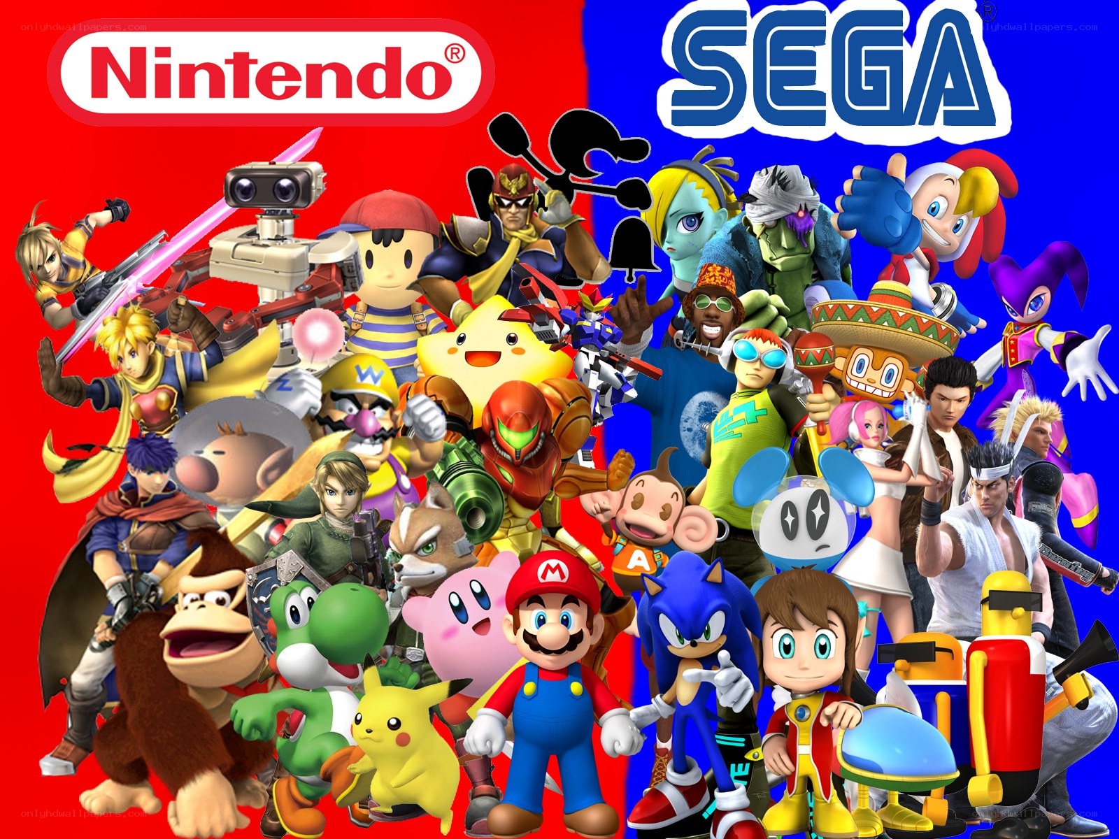 Nintendo and Sega characters collage
