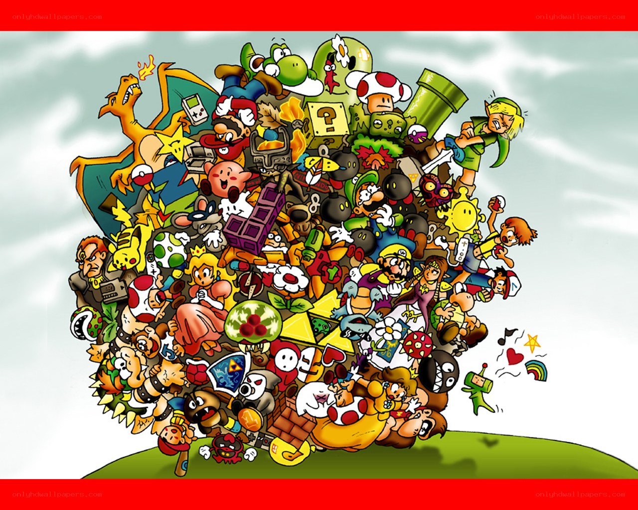 Nintendo character collage