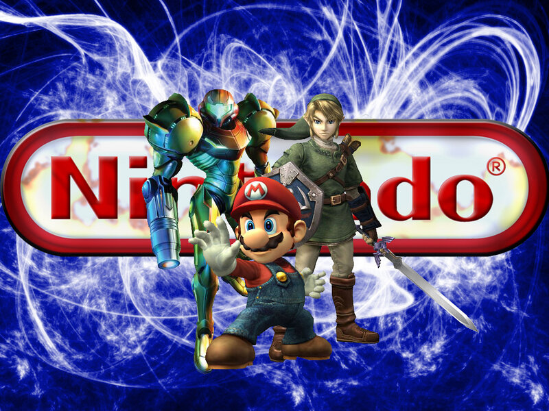 Nintendo characters with logo