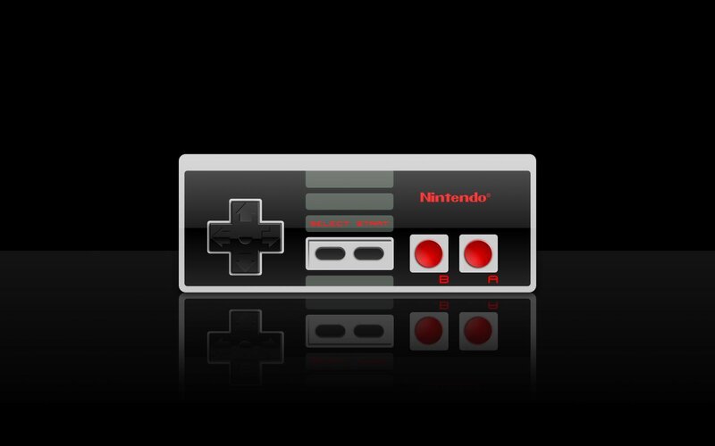 Nintendo Controller — Black, Minimalist, Digital Art
