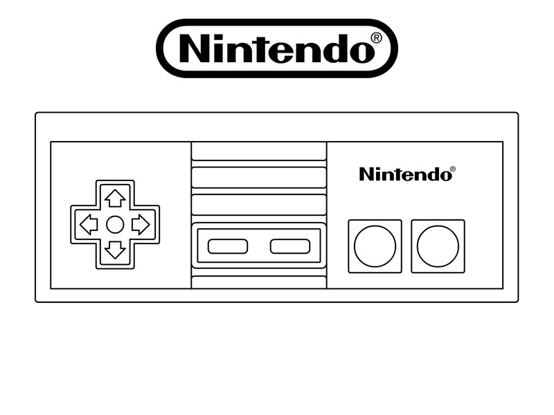Nintendo controller coloring page