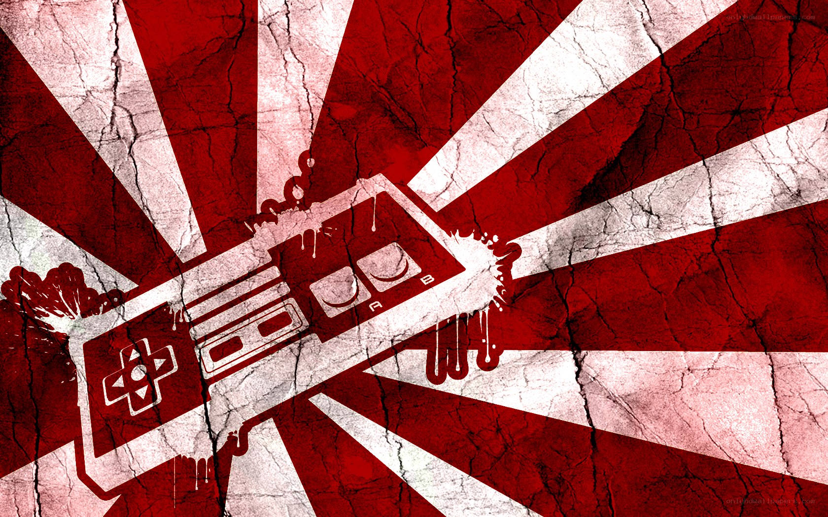 Nintendo controller on cracked flag