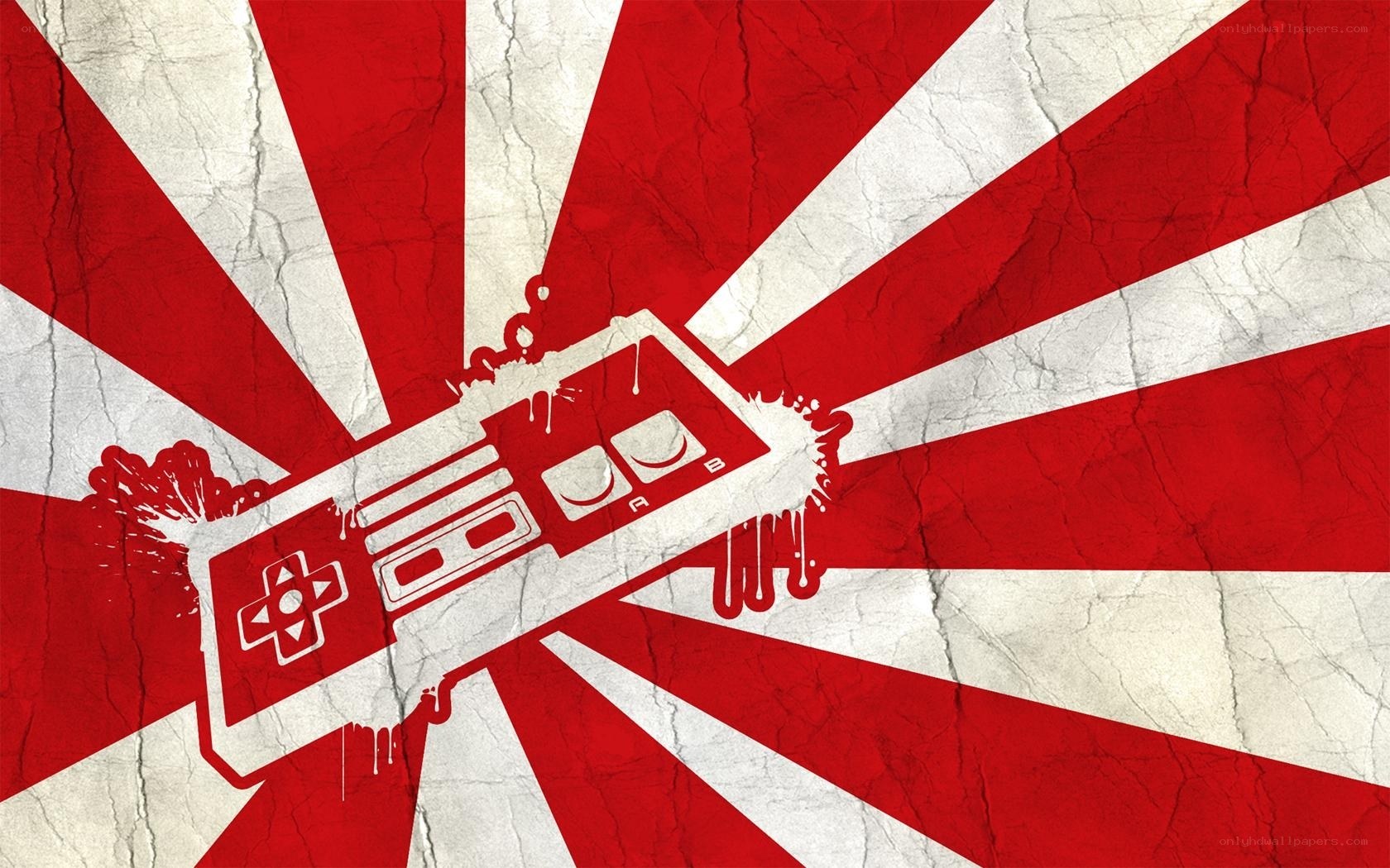 Nintendo controller on Japanese flag