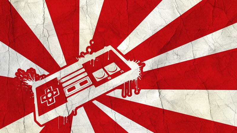 Nintendo controller on Japanese flag