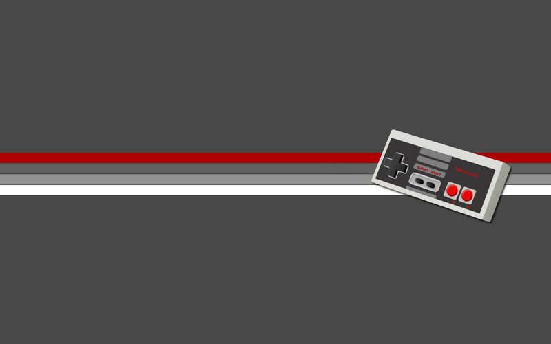 Nintendo controller on striped background