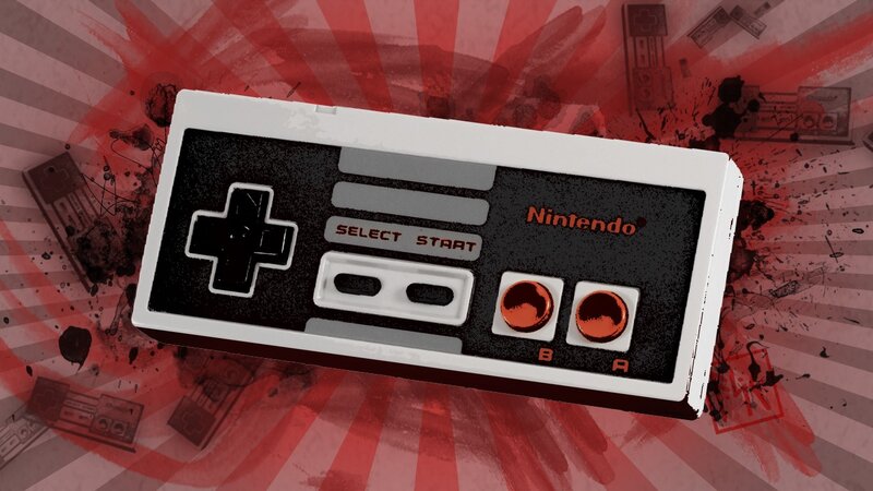 Nintendo Controller — Red, Dramatic