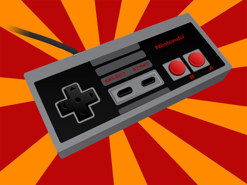 Nintendo Controller — Red, Vibrant
