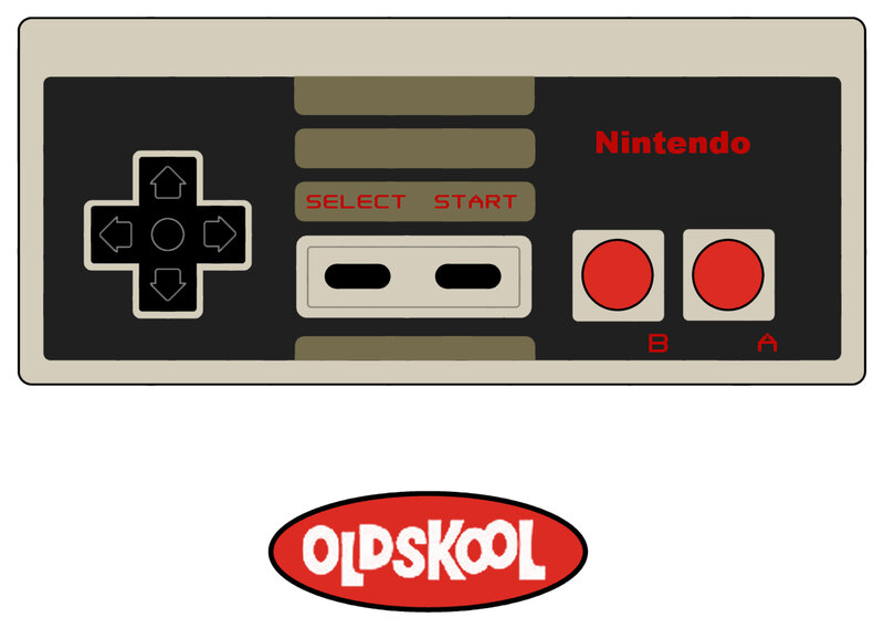 Nintendo controller with Oldskool logo