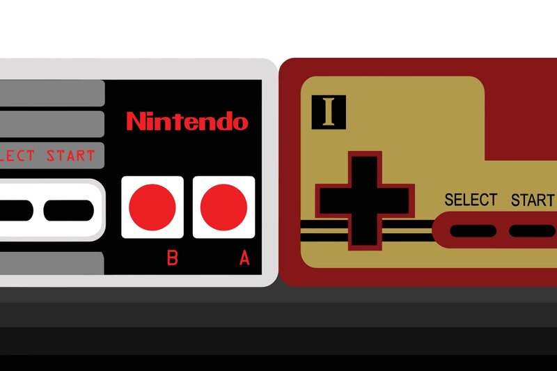 Nintendo controllers side by side