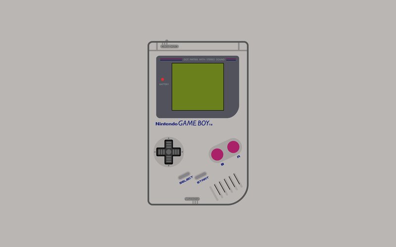 Nintendo Game Boy — Gray, Neutral, Vector Art