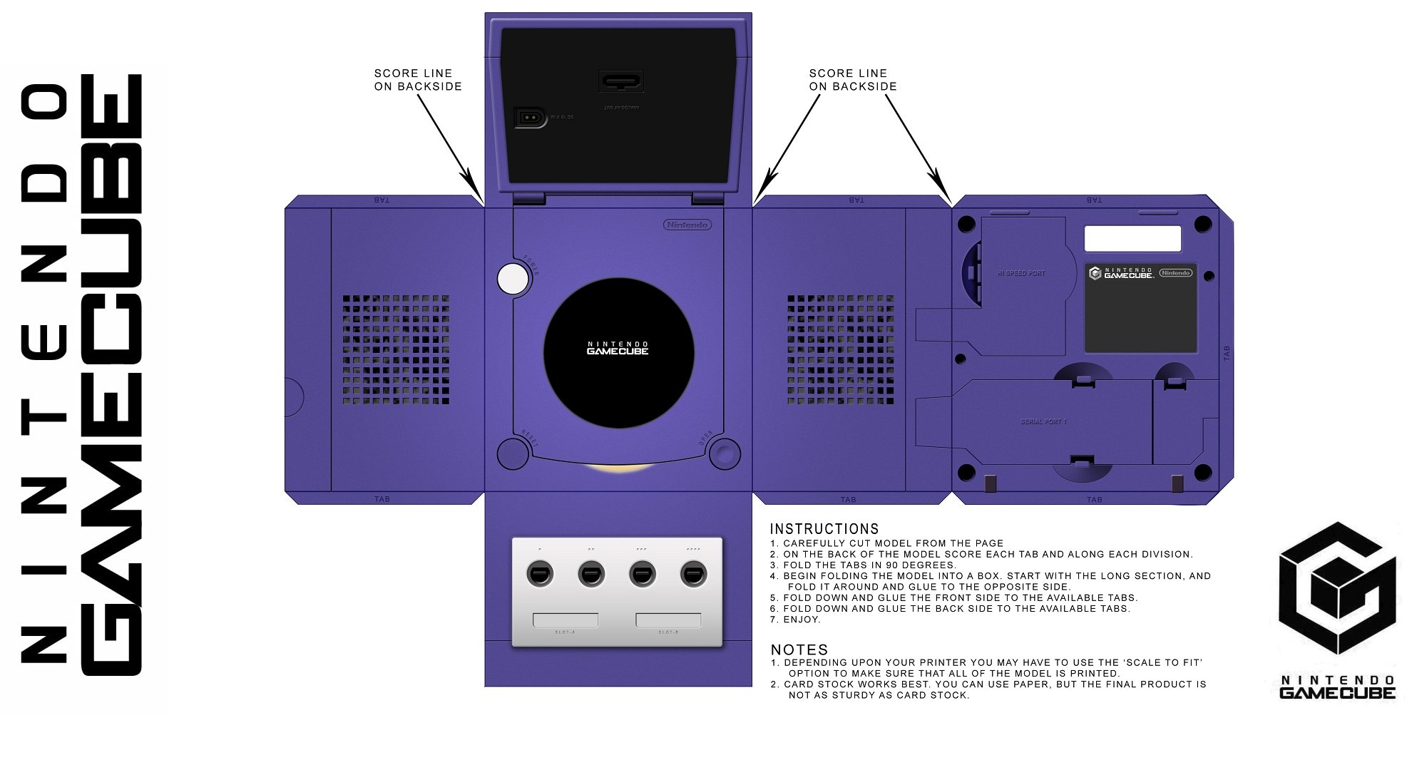 Nintendo GameCube paper model