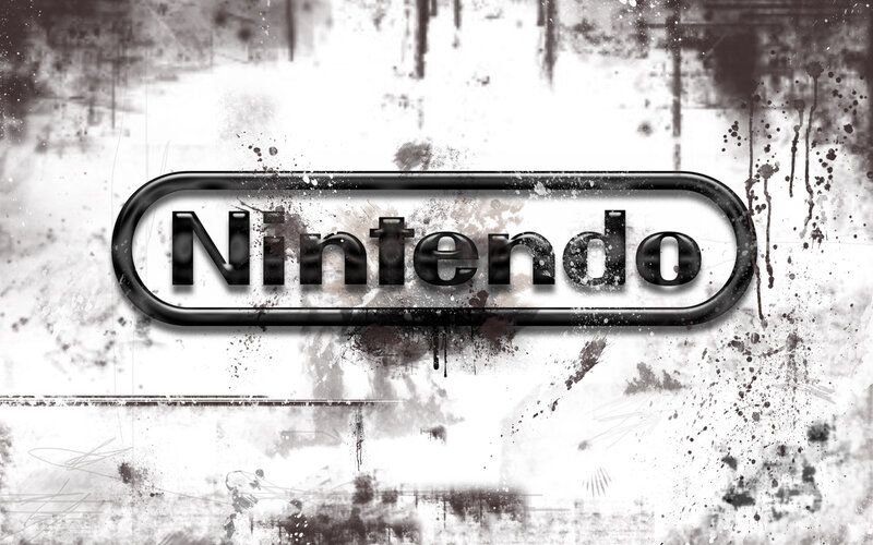 Nintendo logo on grunge background