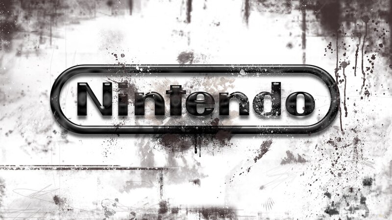 Nintendo Logo on Grunge Background — Black