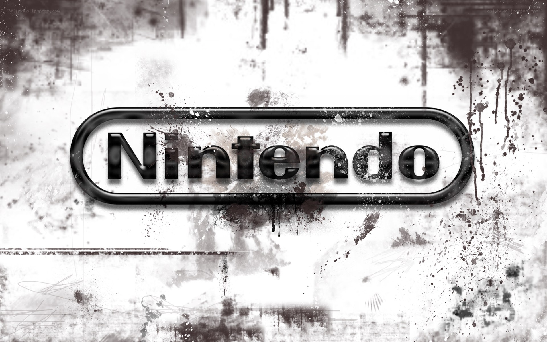 Nintendo logo on grunge background