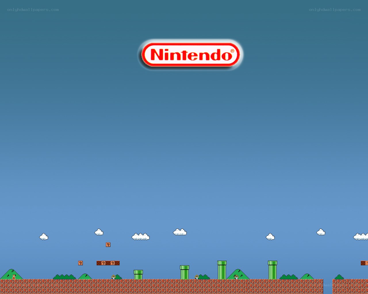 Nintendo logo over game scene