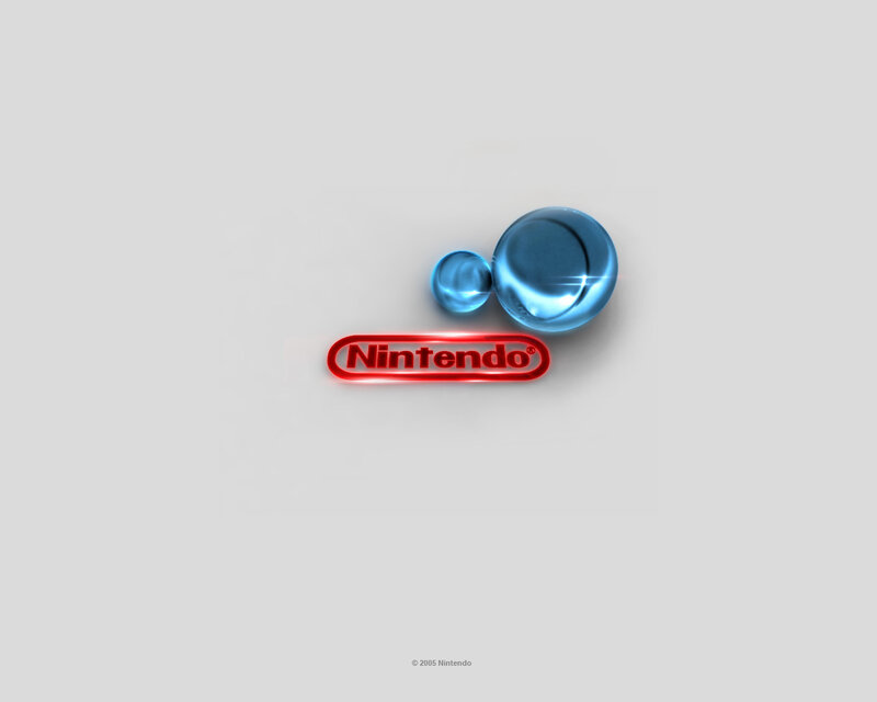Nintendo logo with blue spheres