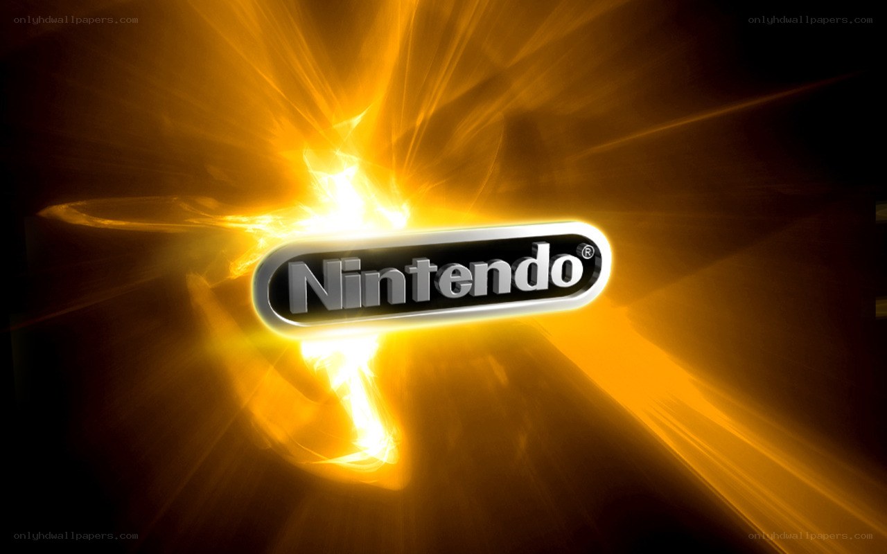 Nintendo logo with fiery background