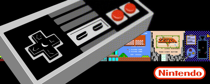 Nintendo NES controller and games