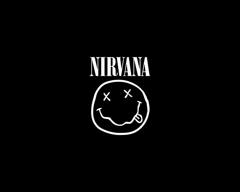 Nirvana Band Logo — Black, Minimalist, Illustration