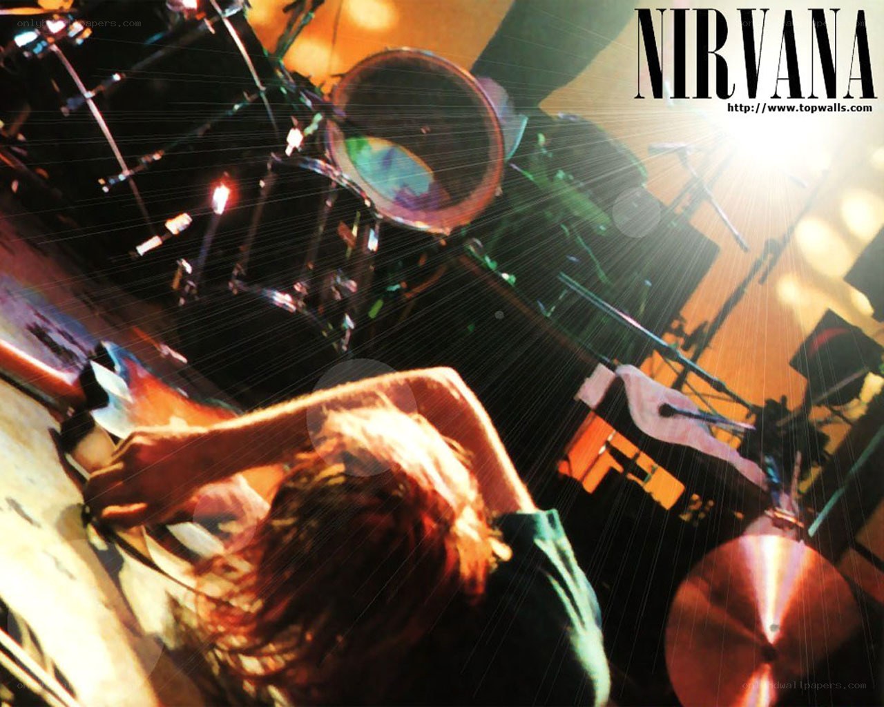 Nirvana band performing live