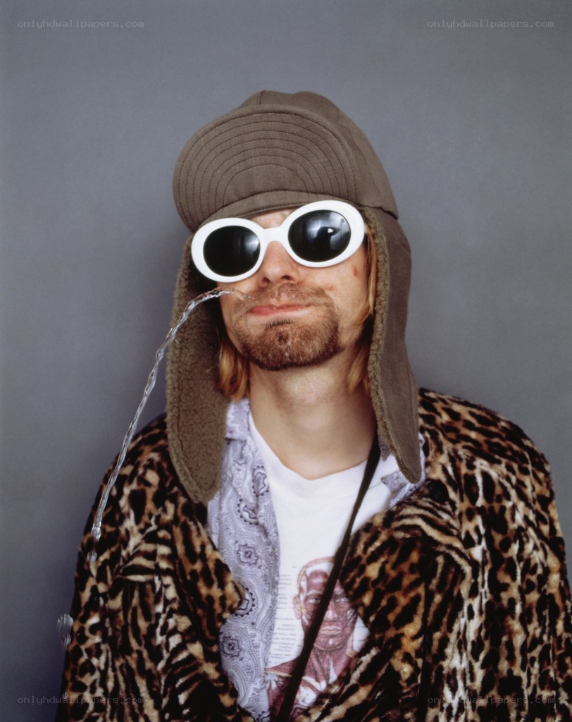 Nirvana frontman with water