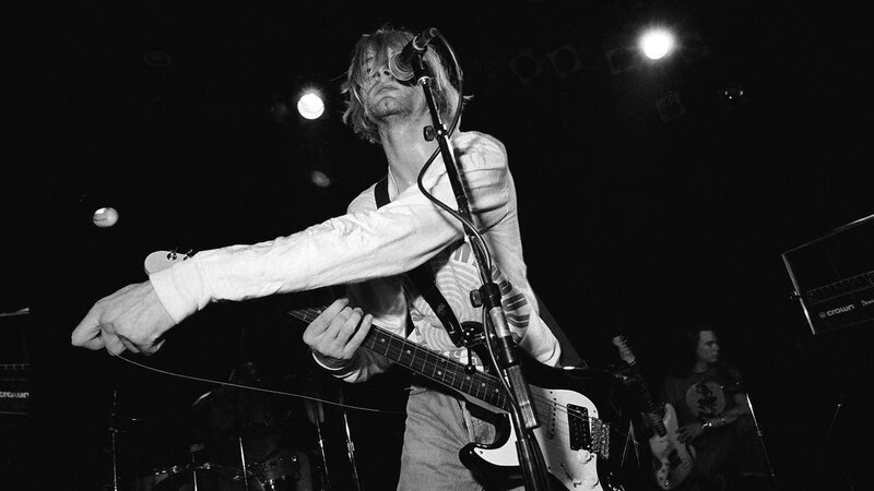 Nirvana performing live on stage