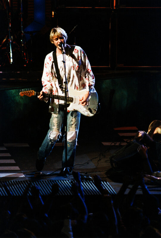 Nirvana performing on stage