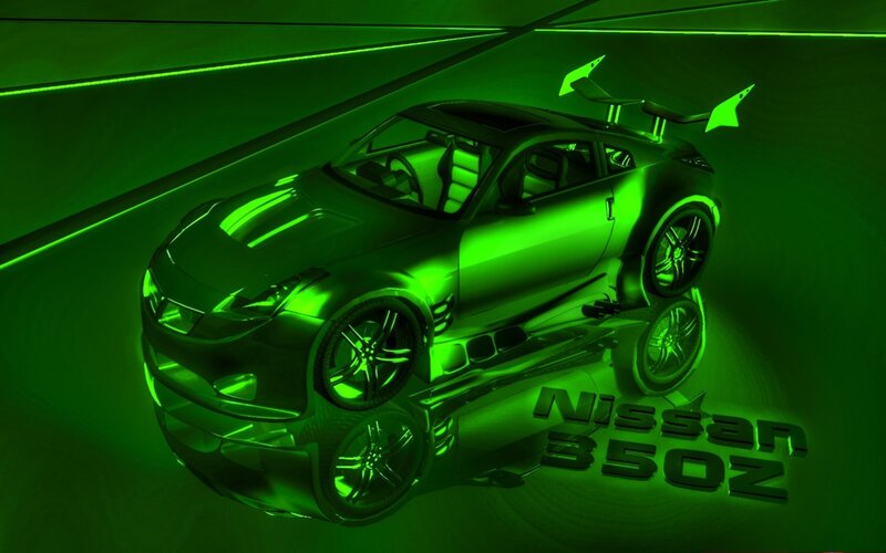 Nissan 350Z in green light