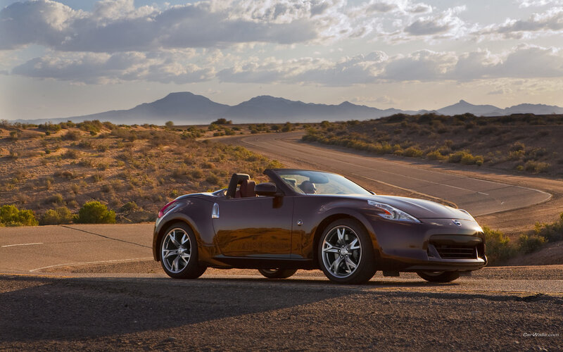 Nissan 370Z convertible on desert road