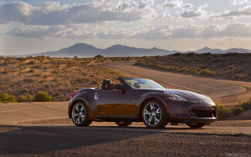 Nissan 370Z convertible on desert road