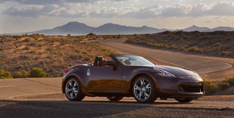 Nissan 370Z convertible on desert road