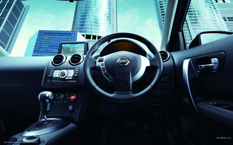 Nissan car interior with city view