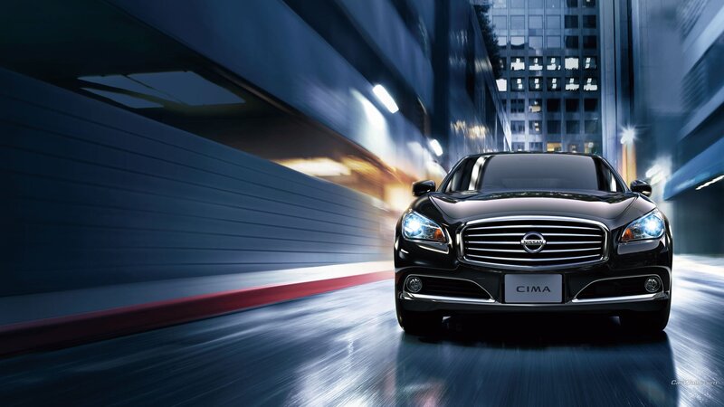 Nissan Cima in city tunnel