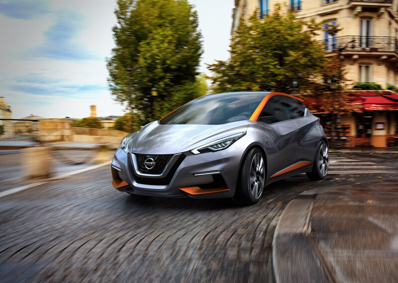 Nissan concept car on city street