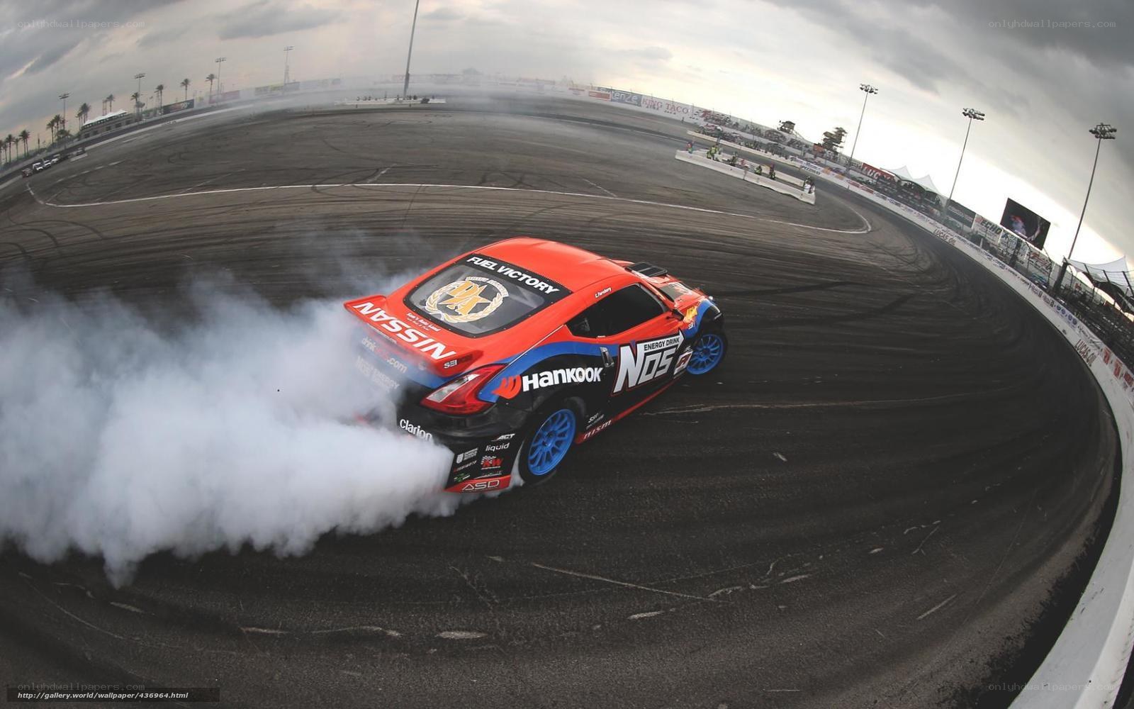 Nissan drifting on track