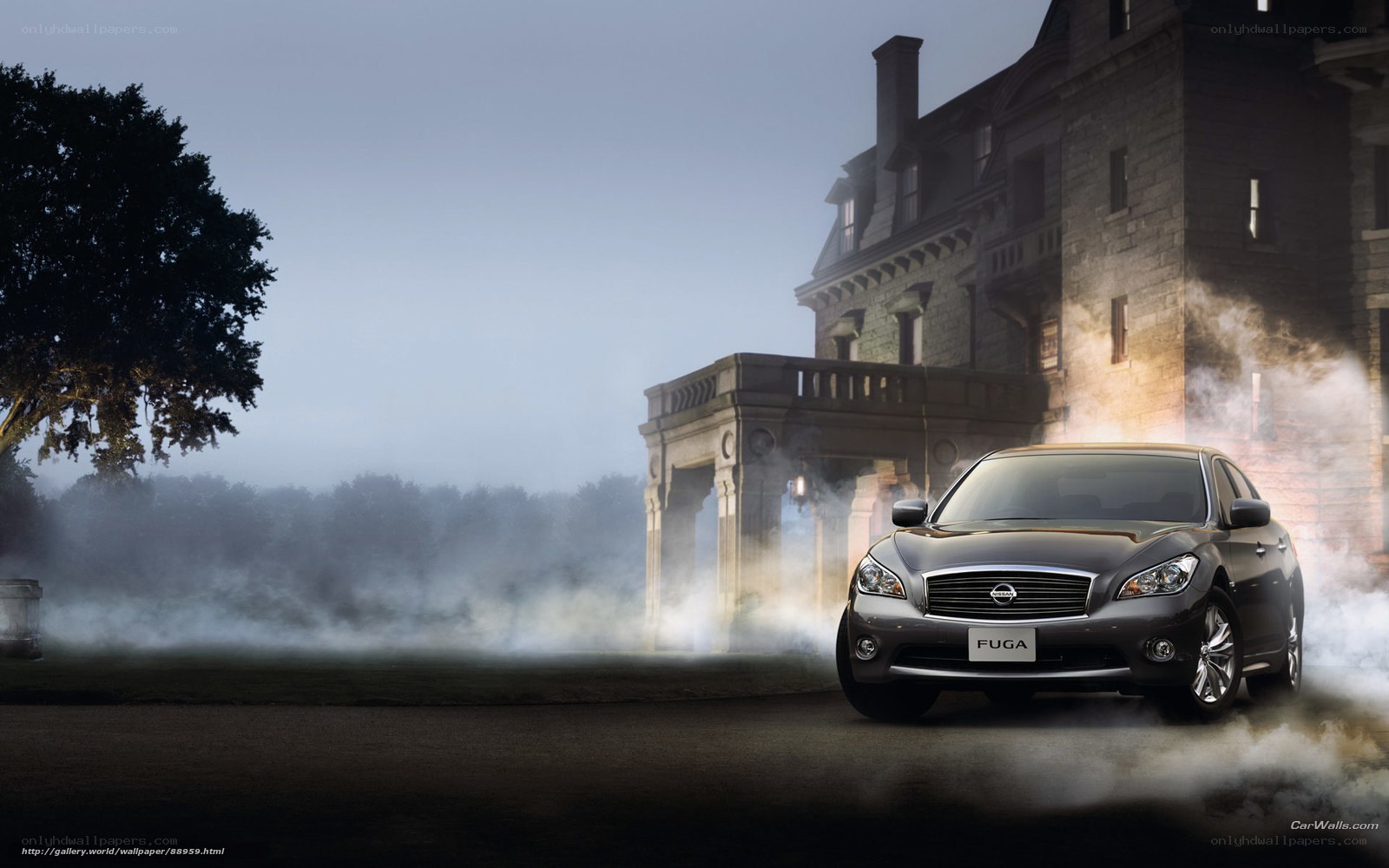 Nissan Fuga in misty setting