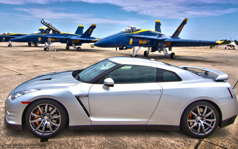 Nissan GT-R and Blue Angels jets