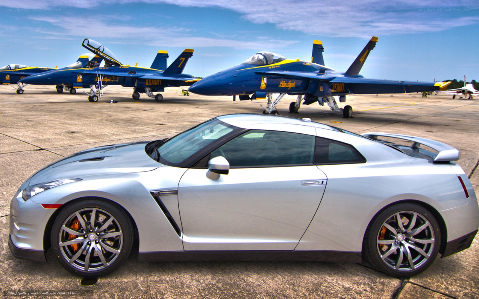 Nissan GT-R and Blue Angels jets